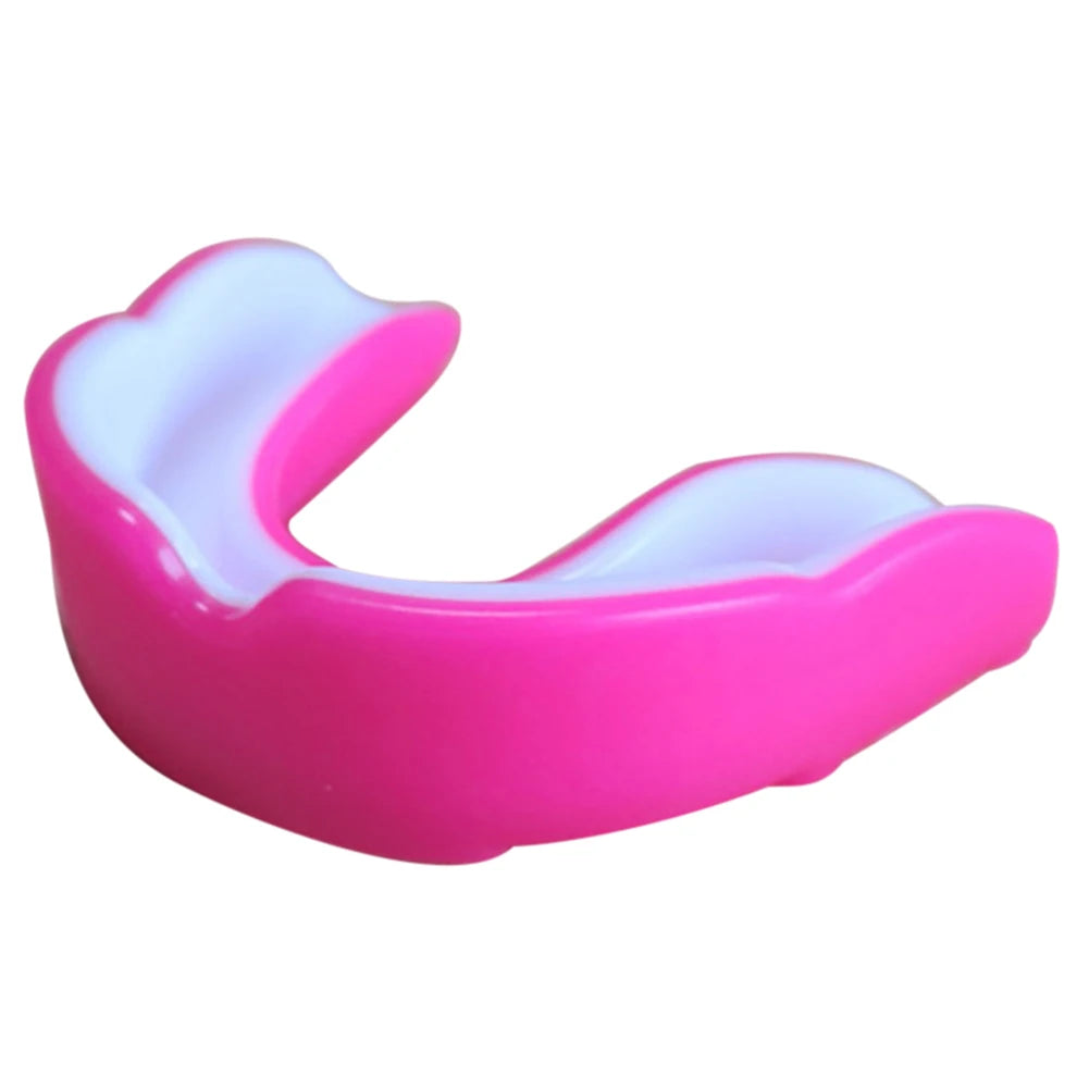 Protetor bucal para treino de artes marciais em rosa com interior branco para proteção dental