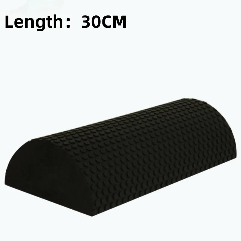 Rolo fitness para alívio de dores musculares preto texturizado de 30cm para exercícios e massagens