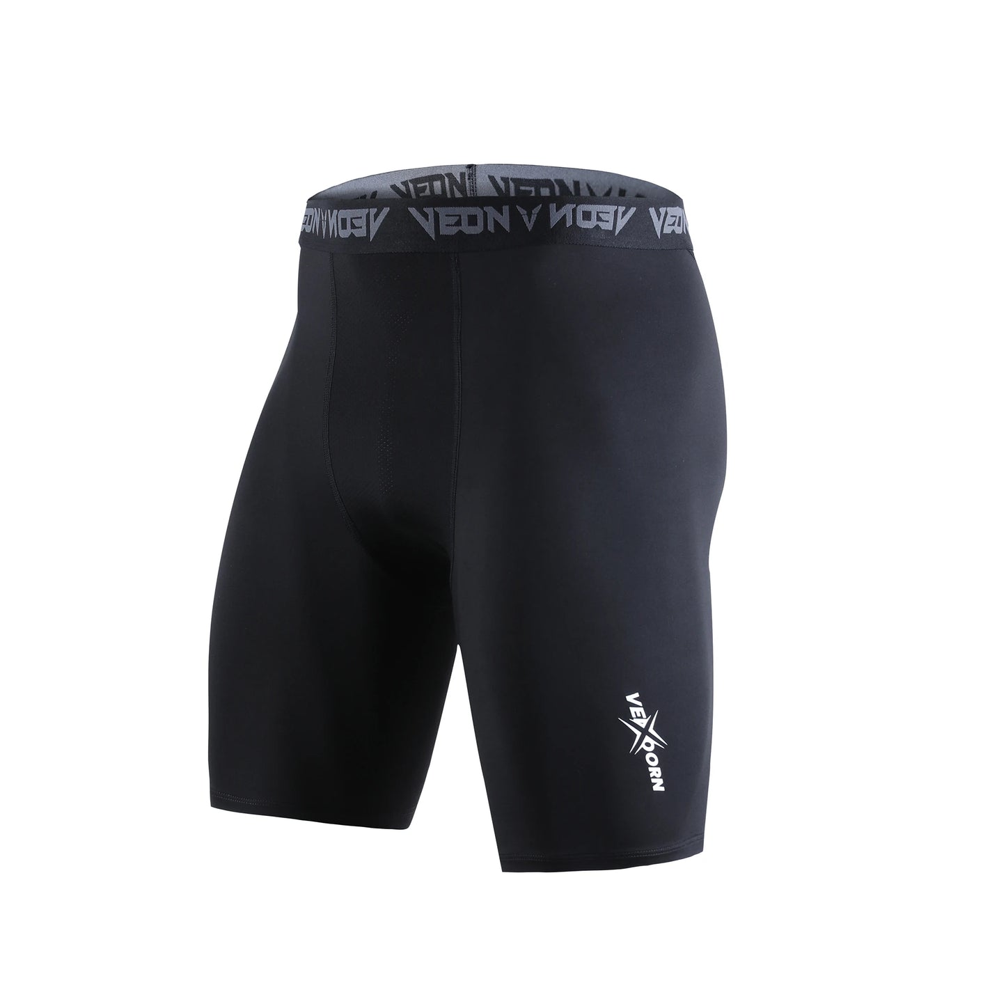 Calça de compressão masculina para treino preta com cós elástico cinza da D Sports
